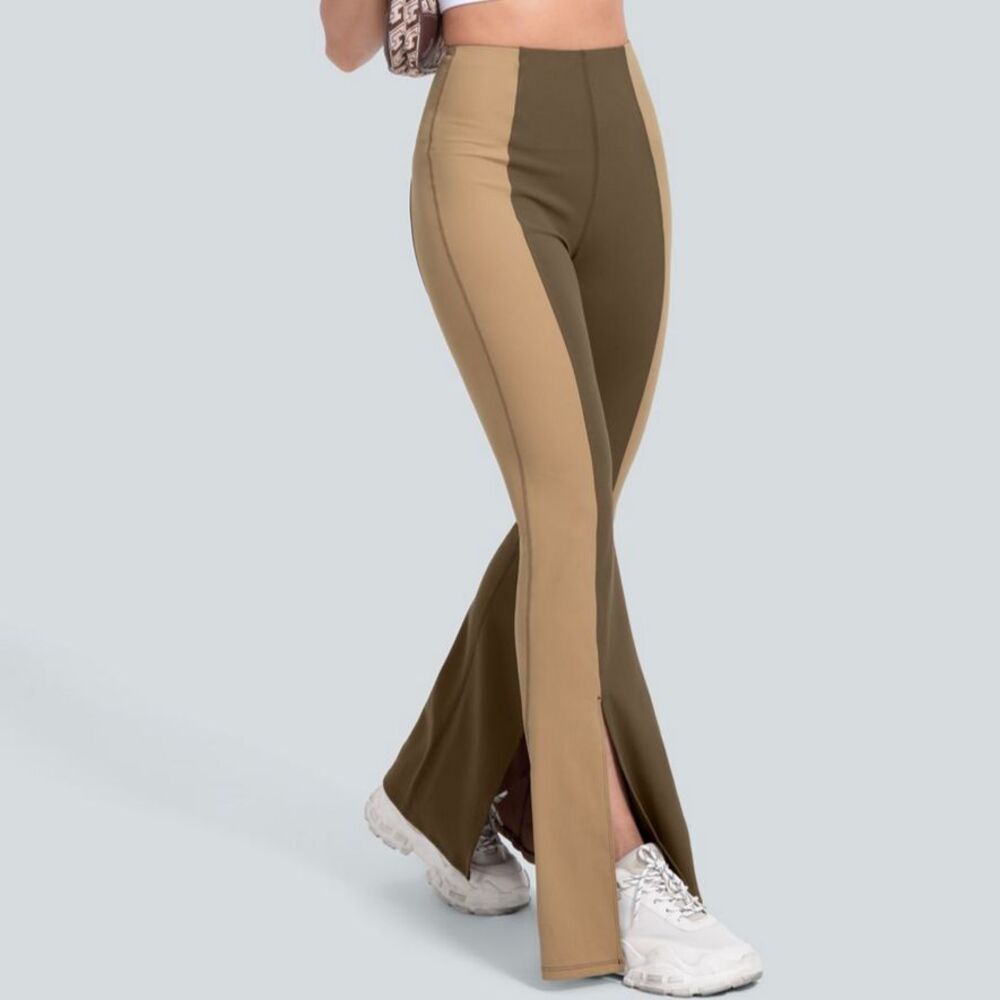 Halara High Waisted Color Block Split Flare Casual Leggings Size XS